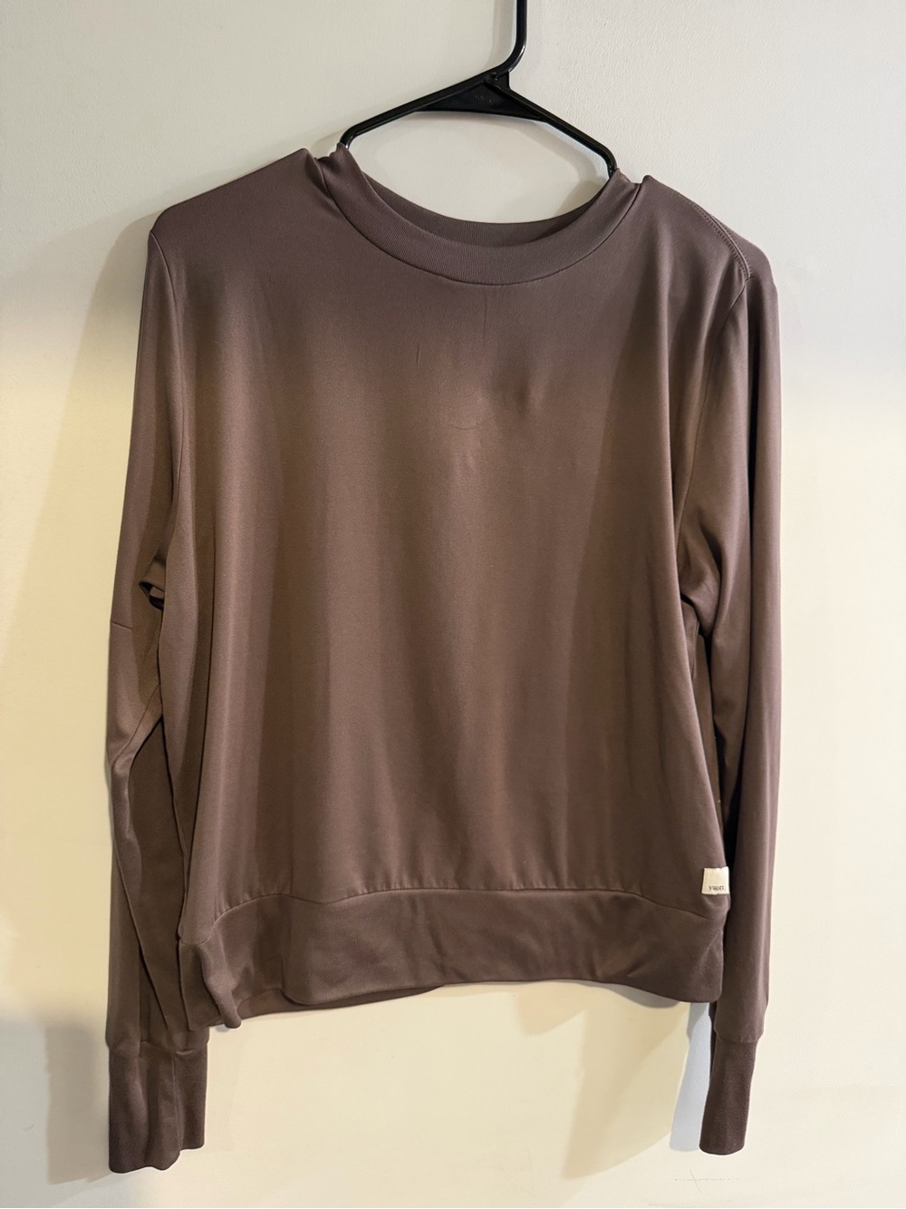 Relaxed Crewneck Long Sleeve Top - Brown